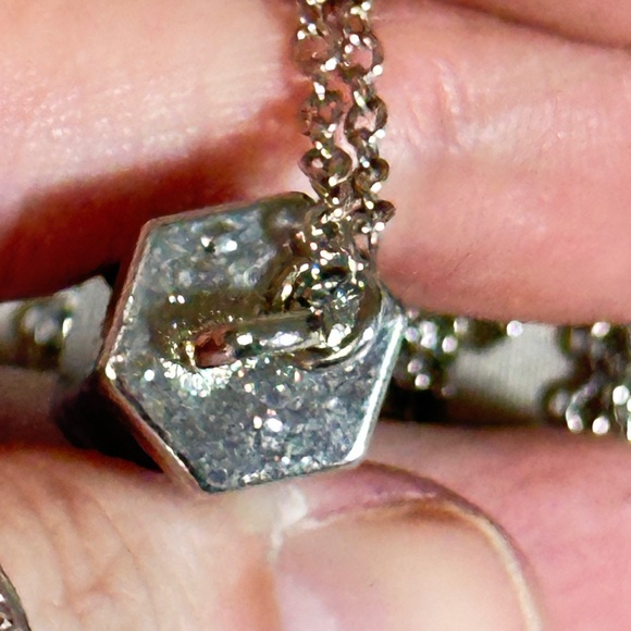 Silver Tone & Sodalite Stone/Crystal Point Pendant w/Cap & Chain Lobster Clasp - Picture 6 of 15